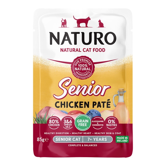Naturo – Comida húmeda para gatos sénior Naturo paté pollo 85 g.
