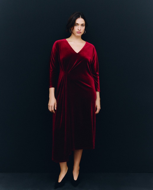 Vestido midi de terciopelo