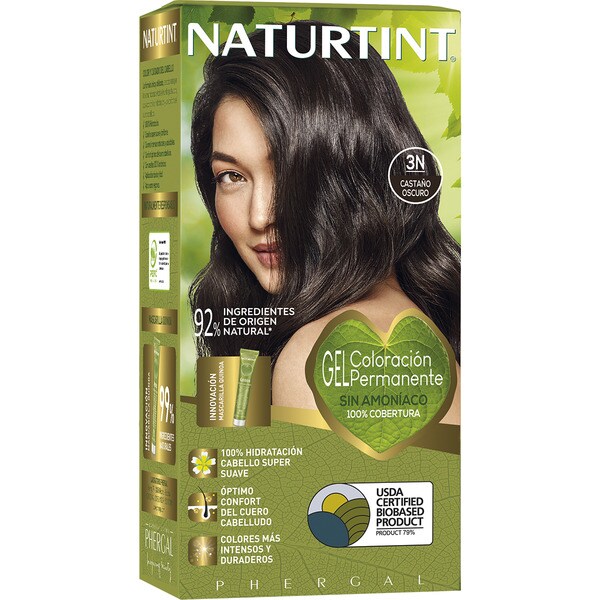 Haarfärbemittel Braun 3N Gel permanente Farbe ohne Ammoniak Box 1 Einheit