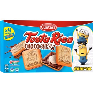Cuétara Tosta Rica Bolachas Recheadas com Chocolate Guay embalagem 168 g
