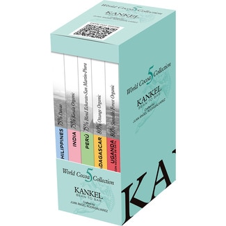 KANKEL dunkle Schokolade World Cocoa Collection 5 Tafeln Karton 375 g