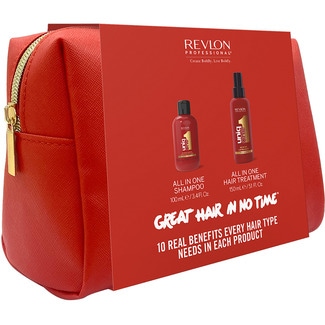 REVLON PROFESSIONAL Neceser con champú todo en 1 Uniq One 10 beneficios + tratamiento capilar 1 All in One 10 beneficios