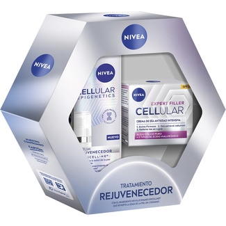 NIVEA estuche Expert Filler Cellular con crema de día antiedad intensiva SPF-30 tarro 50 ml + sérum facial protector diario SPF-50+ dosificador 30 ml
