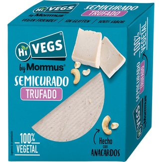 HI VEGS semicurado trufado hecho con anacardos 100% vegetal, sin gluten y vegano by Mommus envase 00135 g