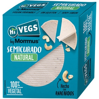HI VEGS semicurado natural hecho con anacardos 100% vegetal, sin gluten y vegano by Mommus estuche 135 g