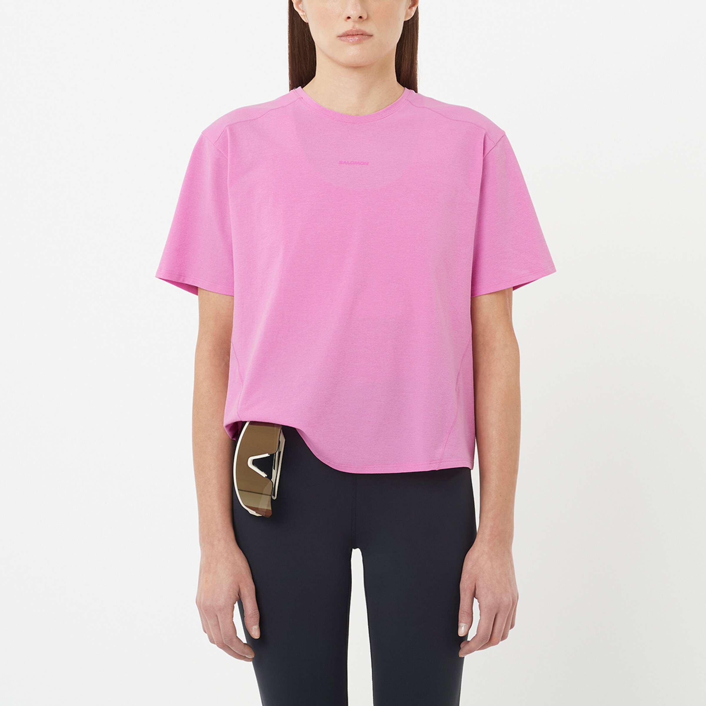 Salomon Camiseta de manga corta para mujer TRACKLINE SS TEE W Rosa