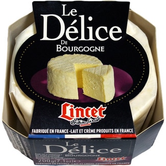 LINCET queso francés Le Délice de Bourgone elaborado con leche de vaca enriquecida con nata envase 200 g