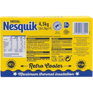 Cacao instantáneo sin gluten estuche 4,5 kg con regalo de retro cooler Polarbox de 12 l - Nestle Nesquik