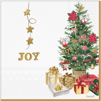 GABBIANO Weihnachtsservietten Joy Tree 25x25 cm Paket 40 Einheiten