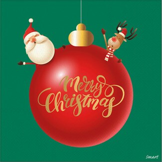 GABBIANO Weihnachtsservietten Hello Santa 33x33 cm Paket 20 Einheiten
