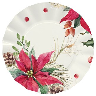 GABBIANO Weihnachtsteller Stars & Beeren 20,5 cm Paket 8 Einheiten