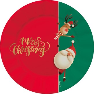 GABBIANO Weihnachtsteller Hello Santa 24,5 cm Paket 8 Einheiten