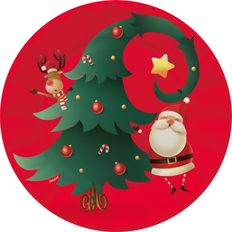 GABBIANO Weihnachtsteller Hello Santa 20,5 cm Paket 8 Einheiten