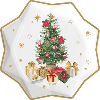 GABBIANO Weihnachtsteller Joy Tree 20,5 cm Paket 8 Einheiten