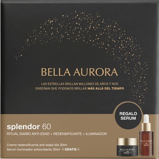 BELLA AURORA estuche Splendor 60 con crema de día anti-edad tarro 30 ml + sérum iluminador dosificador 30 ml