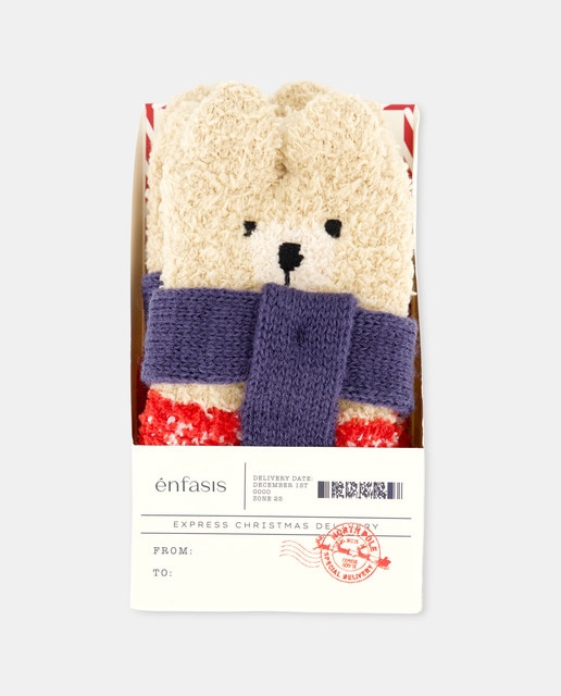 Calcetines de mujer navideños con ositos