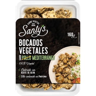 SANTY'S bocados vegetales sabor pollo mediterráneo 100% vegetal elaborado con aceite de oliva envase 160 g