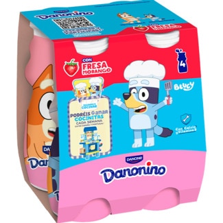 Danonino Iogurte Líquido de Morango Pack 4 embalagem 100 g