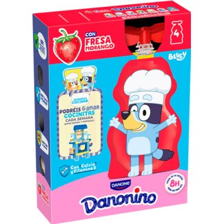 Danonino Iogurte Pouch de Morango Pack 4 unidades embalagem 70 g