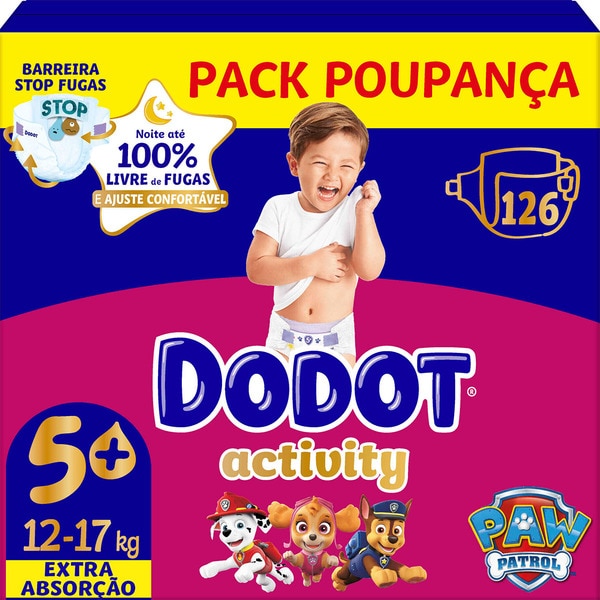 Box Fraldas Activity 12-17kg T5+ embalagem 126 unidades