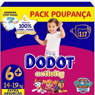 Dodot Fraldas Dodot Activity Extra Box T6 embalagem 117 unidades