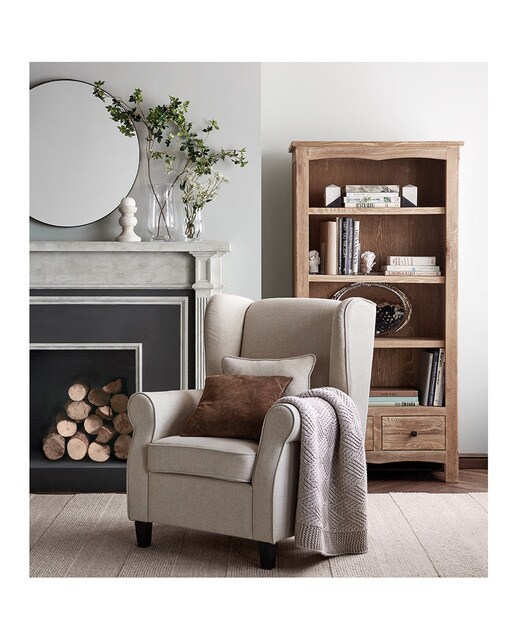 Sillón orejero tapizado en beige Marsella II El Corte Inglés