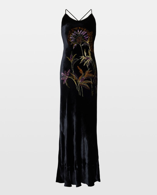 Vestido midi de terciopelo