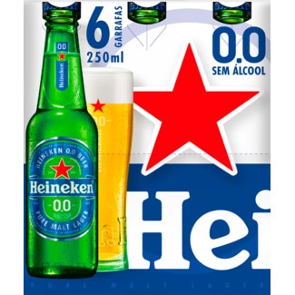 Heineken Cerveja sem Álcool 0.0% Pack 6 unidades garrafa 25 cl