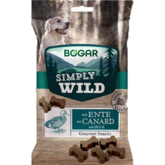 Bogar Snack Gourmet para Cão Simply Wild Pato embalagem 100 g