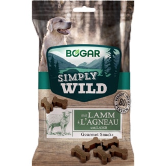 Bogar Snack Gourmet para Cão Simply Wild Cordeiro embalagem 100 g