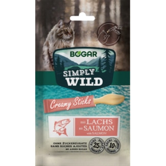 Bogar Snack para Gato Simply Wild Salmão Pack 5 unidades embalagem 75 g