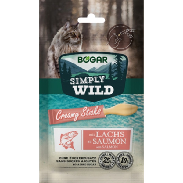 Snack para Gato Simply Wild Salmão Pack 5 unidades embalagem 75 g