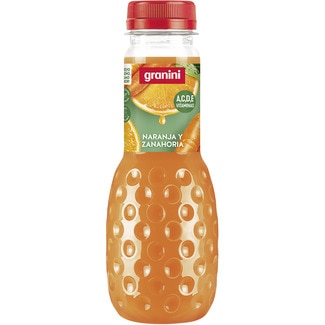 GRANINI bebida de zumo de naranja y zanahoria con vitaminas A, C, D y E botella 330 ml