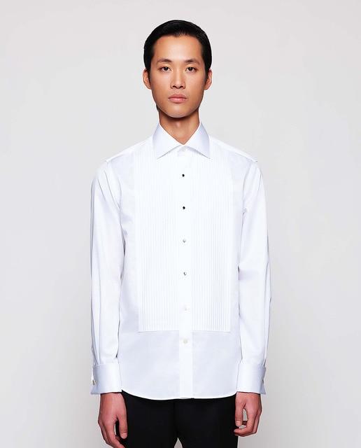 Mirto - Camisa esmoquin con el delantero plisado.