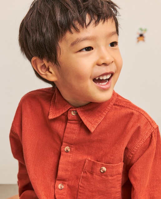 Camisa manga larga pana de niño