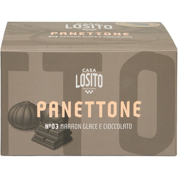 Nº 03 Panettone aus Sauerteig mit Marron Glacé und Schokolade Karton 750 g