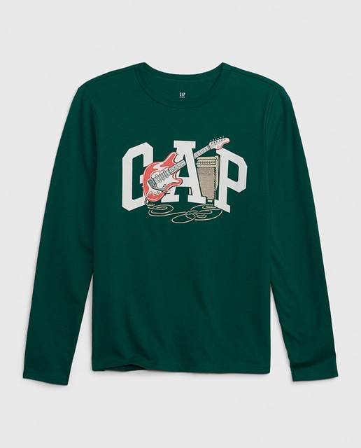 Camiseta de niño manga larga cuello redondo