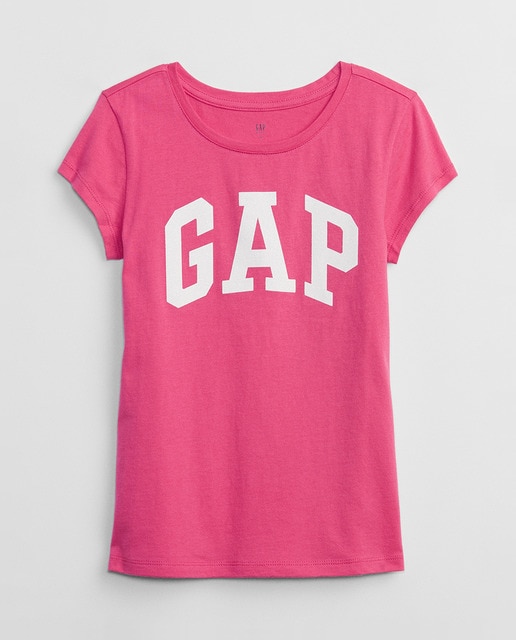 Camiseta de niña de manga corta con logo delantero de la marca