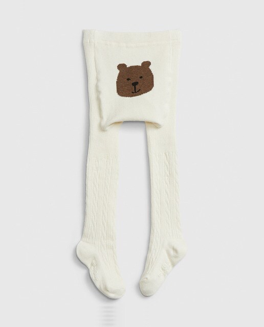 Leotardo de bebé niña con cintura elástica  con gráfico del oso Brannan en la parte posterior