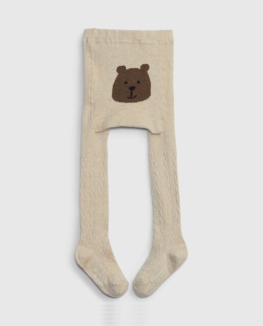 Leotardo de bebé niña con cintura elástica  con gráfico del oso Brannan en la parte posterior