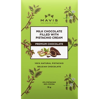 MAVIS Belgian milk chocolate filled with pistachio cream tablet 75 g