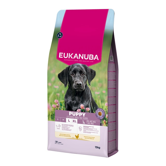 Eukanuba – Pienso para perros cachorros grandes Eukanuba pollo fresco 15 kg.