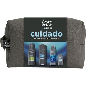 DOVE Men Necessaire mit Care Clean Duschgel 400 ml und 55 ml+Shampoo mit Weichspüler Care Fresh 250 ml und Deospray 150 ml