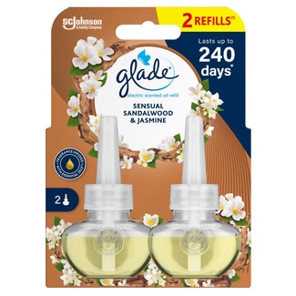 Glade Ambientador Eléctrico Sensual Sandalwood & Jasmin embalagem 20 ml