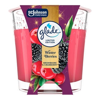 Glade Vela Aroma Berry Festive Kiss embalagem 112 g