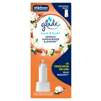 Glade Ambientador Toque & Fresh Bali Sandalwood & Jasmine recarga 10 ml