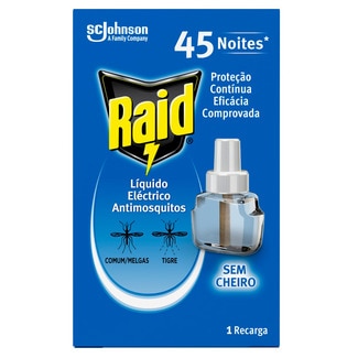 Raid Insecticida Eléctrico Líquido 45 Noites Recarga 26 ml