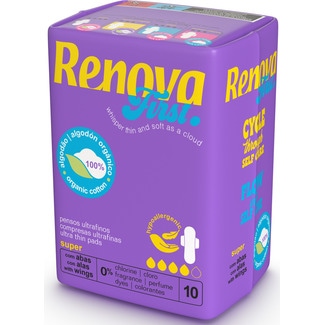 Renova Pensos Higiénicos Super Ultra Finos First embalagem 10 unidades