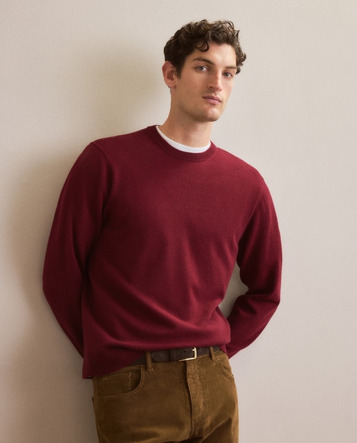 Jersey cuello redondo liso lana cashmere