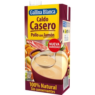 GALLINA BLANCA home-made chicken stock with ham low-fat gluten-free carton 1 l